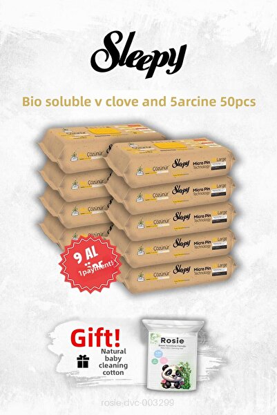 Sleepy مناشف تنظيف الأسطح بالقرنفل والقرفة قابلة للذوبان الحيوي، اشتري 9 واحص...