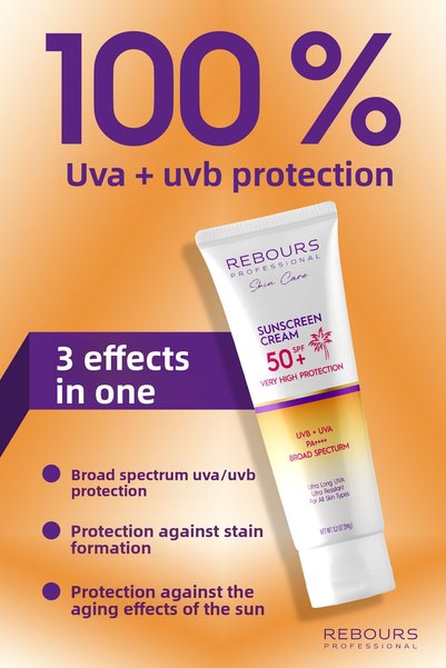 rebours professional Sun Cream Spf 50 Pa High Protection Uva Uvb, All Skin Types 94g