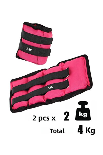 Spor Byfit 2 kg x 2 pieces of pink hand or ankle weights + gift skipping rope