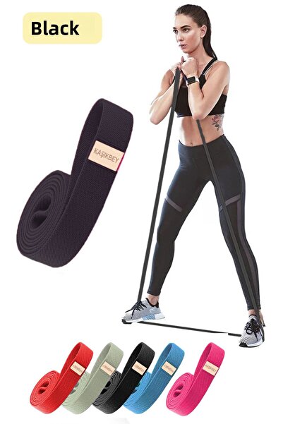 KAŞIKBEY حلقة بيلاتيس للياقة البدنية، شريط رياضي للساق والورك والقرفصاء، شريط مقاومة مطاطي (خفيف متوسط ​​الصلابة)