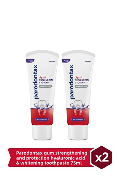 Parodontax معجون أسنان مبيض بحمض الهيالورونيك - تقوية وحماية، 75 مل × 2