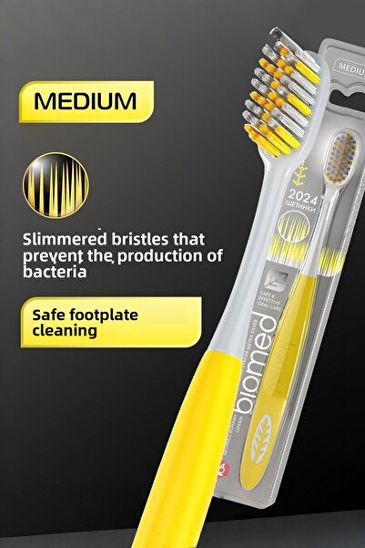 Biomed Medium Firm Silver Toothbrush - Bristles Covered with Silver Ions