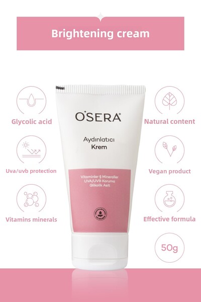 OSERA كريم تفتيح معادن 50 مل مع فيتامين E-A - معادل لون البشرة، حماية من الأش...