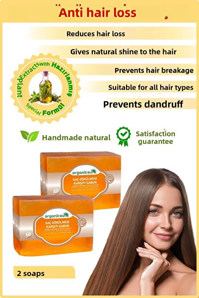 Organicsun 140 Gr x 2 Natural Anti-Hair Loss - Dandruff for All Hair Types
