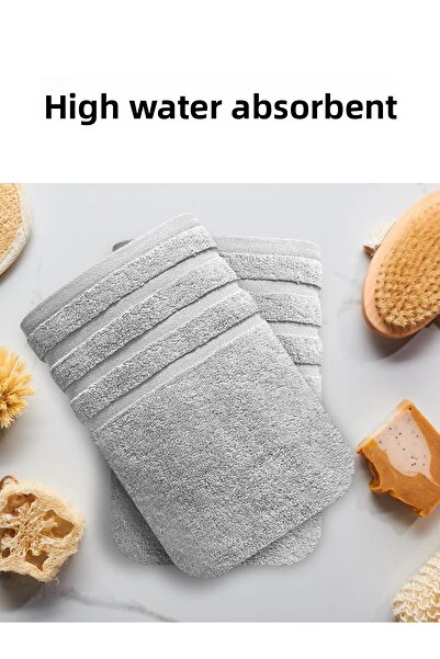 KAYABEY HOME Gray Hand Face Towel Set 100% Cotton 50 X 85 cm