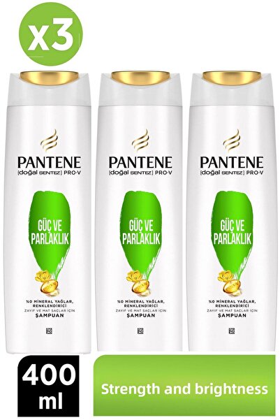 Pantene شامبو برو-في الطبيعي للقوة واللمعان 400 مل شامبو 3 قطع