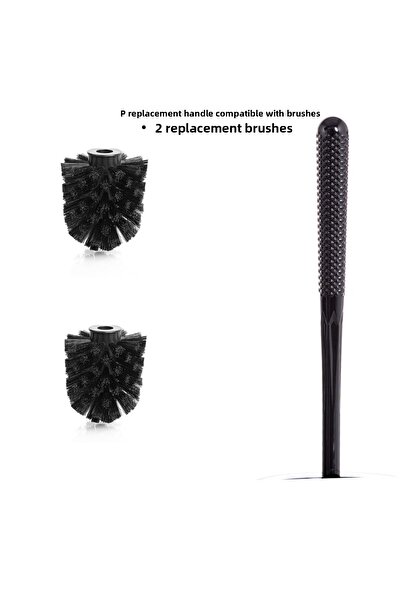 LUCES DESİGN قطعتان من رأس فرشاة المرحاض البديلة - مقبض احتياطي هدية