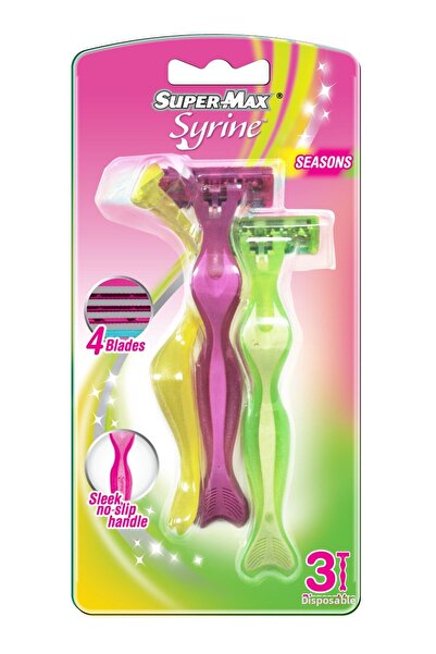 SÜPERMAX شفرات حلاقة نسائية من سيرين بأربع شفرات، عبوة من 3 قطع