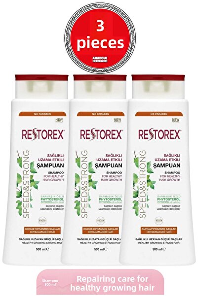 Restorex Șampon pentru păr uscat și deteriorat 500 ml 3 bucăți