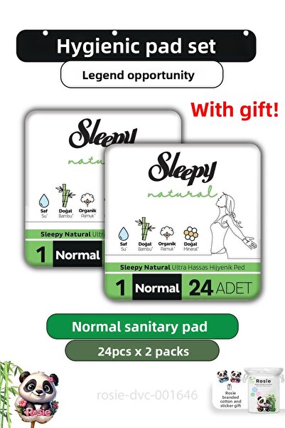 Sleepy 24 عبوة من الفوط الصحية الطبيعية الفائقة البيئية - X2 وROSIE