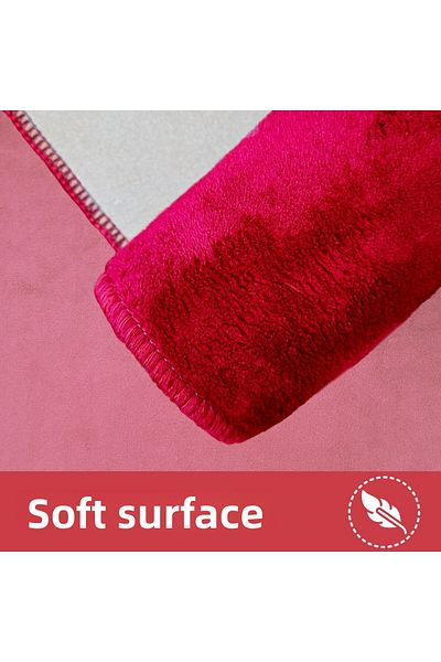Bonny Home Set de covoare de baie din 3 piese Unicolor roșu simplu Set de scaune de toaletă antiderapante