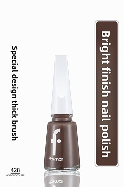Flormar Classic High Pigmented Nail Polish - Nail Enamel- 428 Hot Chocolate N...