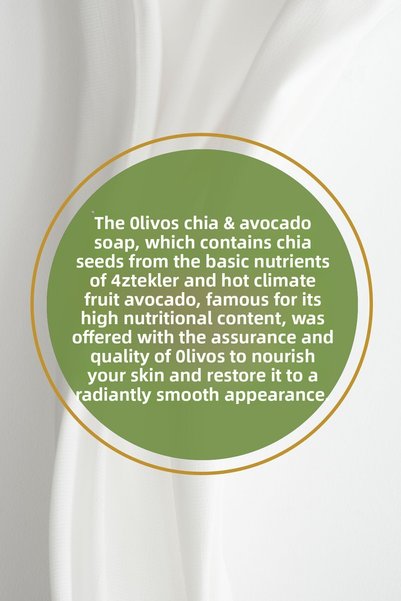 Olivos Natural Avocado Solid Soap with Chia and Olive Oil Avocado Chia Hand Soap Intensive Moisturizing 150 gr