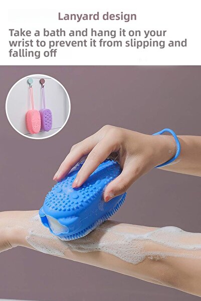 CARNIVAL LAND حقيبة تدليك للجسم مع حجرة إسفنجية من السيليكون - موزع صابون ناعم للاستحمام