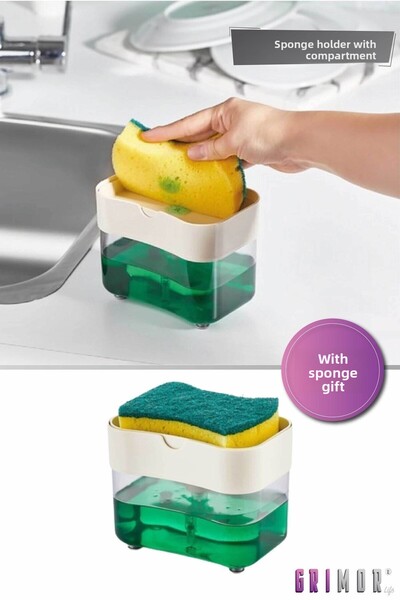 grimorlife خزان المنظفات حامل الإسفنج هدية الإسفنج