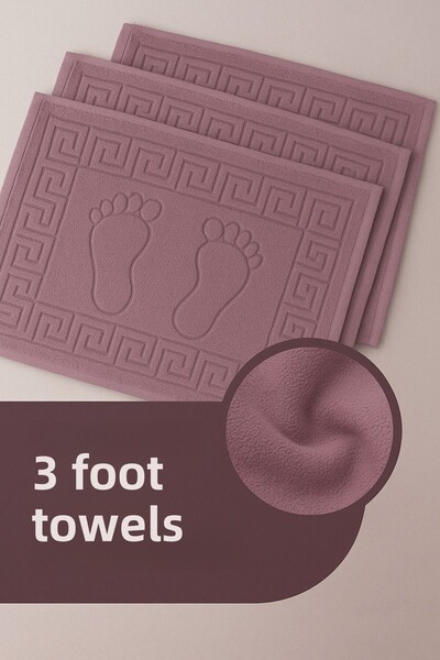 Isessia 3 τεμάχια 100% βαμβάκι Καλύτερη απορροφητική πετσέτα ποδιών: Άνετο χαλάκι μπάνιου 50x70cm Terra Plum