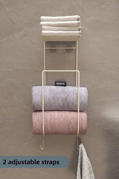 moniev Adhesive Towel Holder Metal Towel Organizer Bathroom Hanger Towel Rack