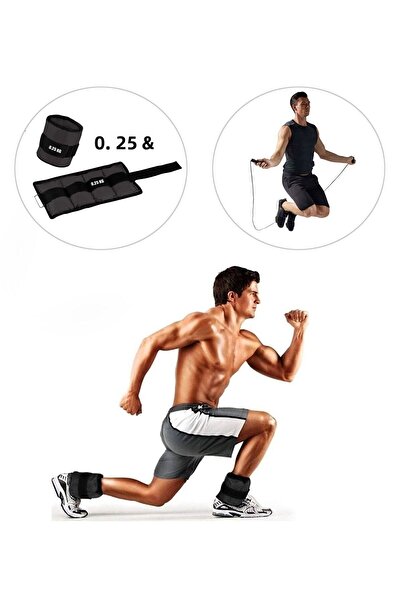 Spor Byfit 0.25 Kg X 2 Black Hand or Ankle Weights + Free Jump Rope