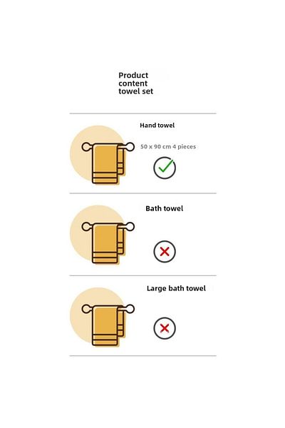 swilex * Box Plump 50X90 4-Piece Towel Set Coral Yellow Brown Beige