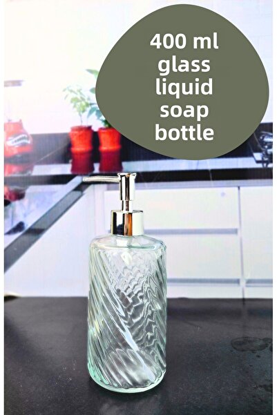 BRE HOME 400ml liquid soap lotion bottle with glass pattern