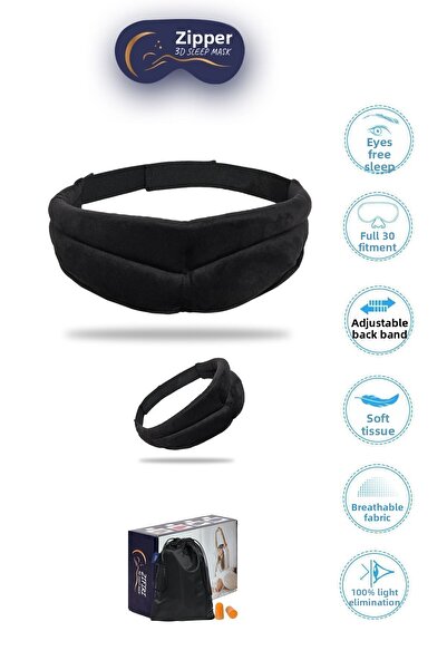 ZİFİRİ قناع النوم والعين نظارات النوم ثلاثية الأبعاد للنوم والسفر 100% رقعة عين سوداء مقاومة للضوء