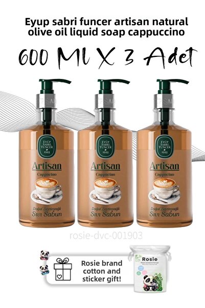 Eyüp Sabri Tuncer Natural Olive Oil Artisan Soap - Cappuccino 600 ml X3