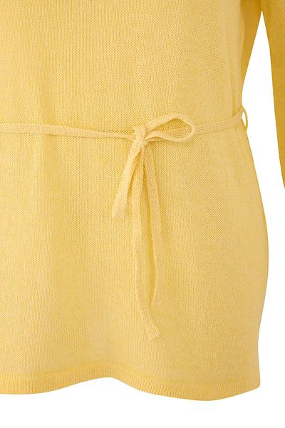 Trendyol Curve Yellow Boat Neck Waist Belted Slim Knitwear Sweater Tbbaw26An00036