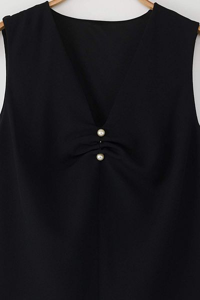 Trendyol Curve Black Crepe Woven Plus Size Blouse