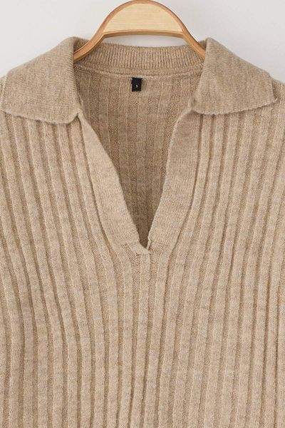 Trendyol Collection Плетено яке с поло яка от норка с мека текстура TWOAW24KZ00678