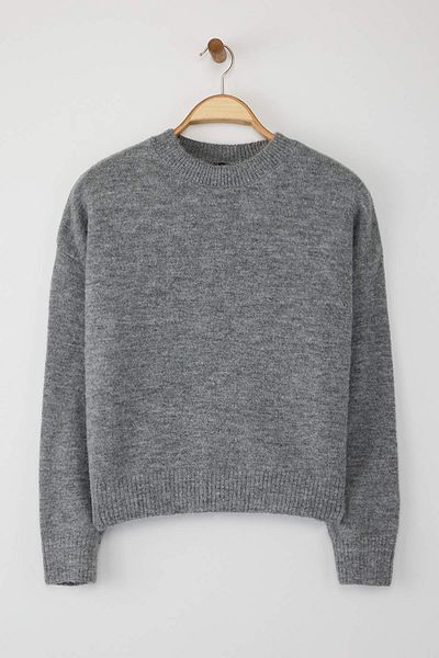 Trendyol Collection Anthracite Alpaca Wool Blended Premium/Special Yarn Wide Fit Basic Knitwear Sweater Twoaw26Kz00080