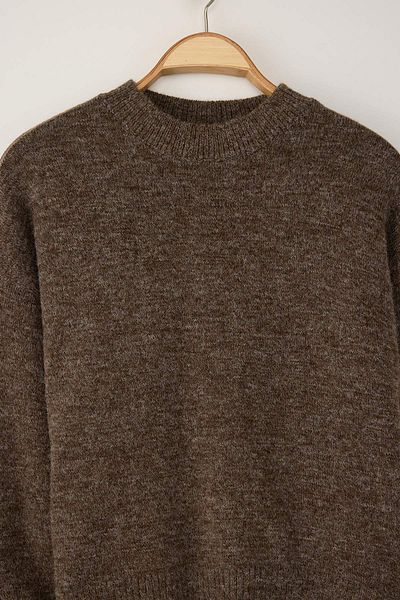 Trendyol Collection Пуловер от норка и алпака, с широк модел, основен трикотаж, премиум/специална прежда TWOAW26KZ00080