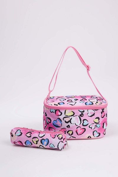 TRENDYOL SHOES Rosa Herz gedruckt 3 Stück Mädchen Kinder Lunchbox Stifthalter SchultascheTAKAW26OI00003