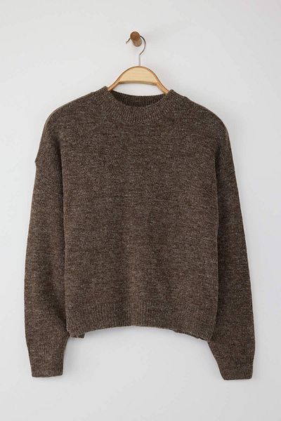Trendyol Collection Пуловер от норка и алпака, с широк модел, основен трикотаж, премиум/специална прежда TWOAW26KZ00080