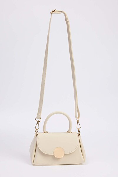 TRENDYOL SHOES Beige Women's Metal Accessory Detailed Mini Hand and Shoulder Women's City Bag Takaw26Oc00000