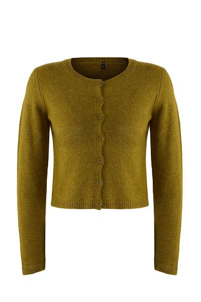 Trendyol Collection Khaki Crop Soft Textured Blouse-Cardigan Knitwear Cardigan Twoaw21Hi0107