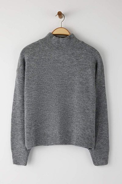 Trendyol Collection Anthracite Alpaca Wool Blended Premium/Special Yarn Wide Fit Basic Knitwear Sweater Twoaw26Kz00079