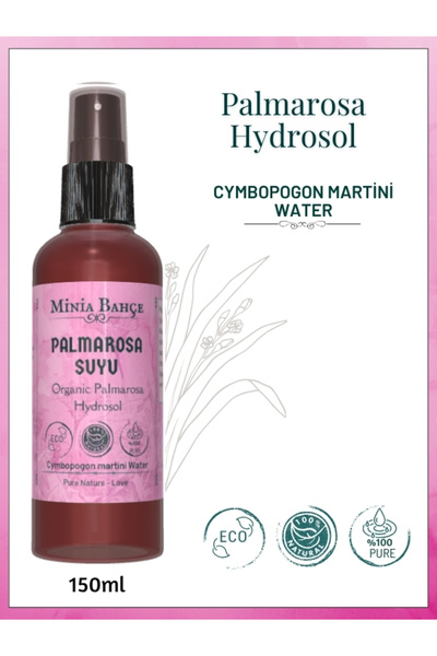 Minia Bahçe Bitki ve Sanat Atölyesi Palmarosa Suyu, %100 Saf Ve Doğal, 150ml