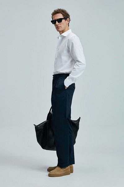 Lufian 111010633 Danıel Men's Basic Shirt Regular Fit Men's Shirt White