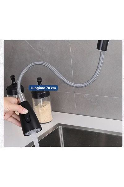 TrioStore Baterie Premium Pentru Chiuveta Bucatarie, Duza Extractabila Cu Furtun De 70 Cm, Cartus Ceramic