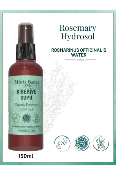 Minia Bahçe Bitki ve Sanat Atölyesi Biberiye Suyu, %100 Saf Ve Doğal. 150ml