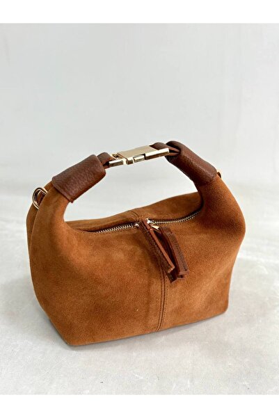 çkn sedat çakan çanta & fular & aksesuar Hakiki süet deri baguette kadın el o...