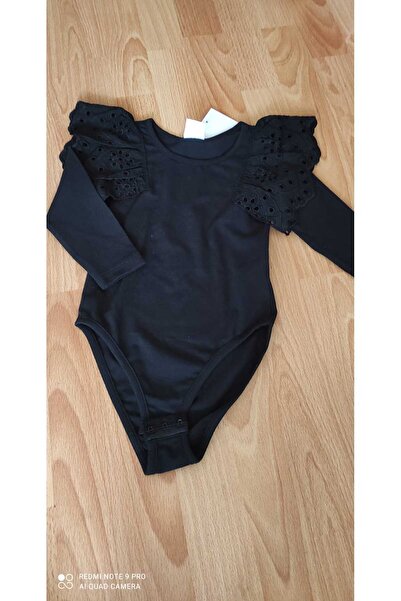 SARE TEKSTİL Girl's Laced Long Sleeve Bodysuit Badi