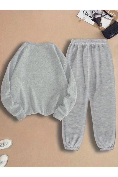 HOFFNUNG Full Sweatshirt Paris Eiffel Tower Oversize Elastic Leg Tracksuit Set