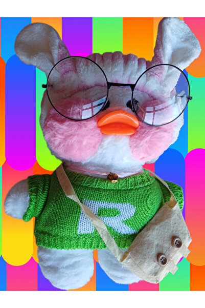 OYUNCAKSAHİLİ Lalafan Fan Duck Plush Glasses Shoulder Bag Toy Hulv Vhosel Sen 29.5cm Soft Kavai Velvet Duck
