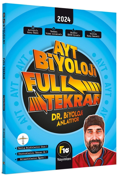 F10 Yayınları Barış Hoca Dr. Biyoloji Ayt Biyoloji Full Tekrar Video Ders Kitabı