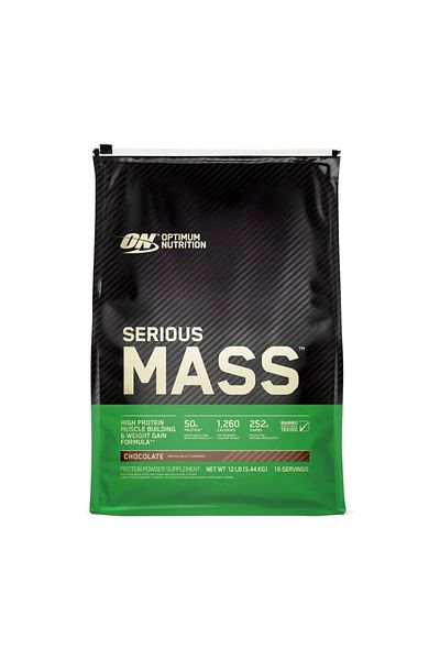 Optimum Nutrition سيرياس ماس، شوكولاتة، 12 رطلاً، مسحوق غني بالبروتين والسعرات الحرارية لزيادة الوزن