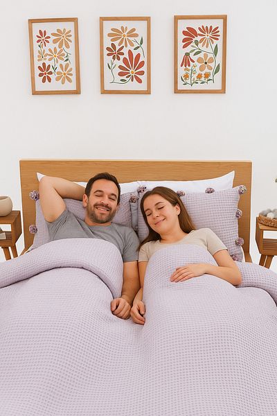 homewell غطاء وسادة ومفرش سرير متعدد الأغراض بتصميم خاص من Pompom 3 قطع La Cite Gray