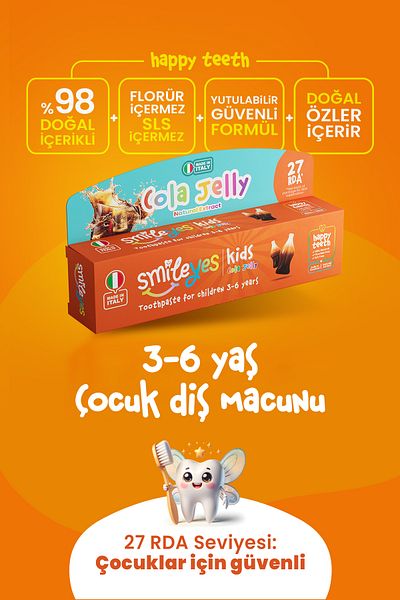 Smile yes Smileyes Kids Fluoride-Free Swallowable Children's Toothpaste 3-6 Years Old Cola Jelly Taste 50 ml