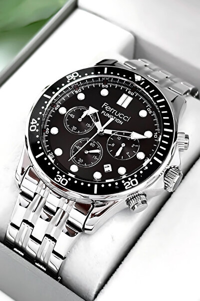 Ferrucci Function Erkek Kol Saati Çelik Kordon&Kasa 3 ATM+Bileklik Hediye zmfer088