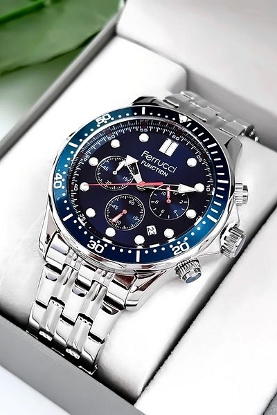 Ferrucci Function Men's Wristwatch Steel Band & Case 3 Atm Bracelet Gift Zmfer088